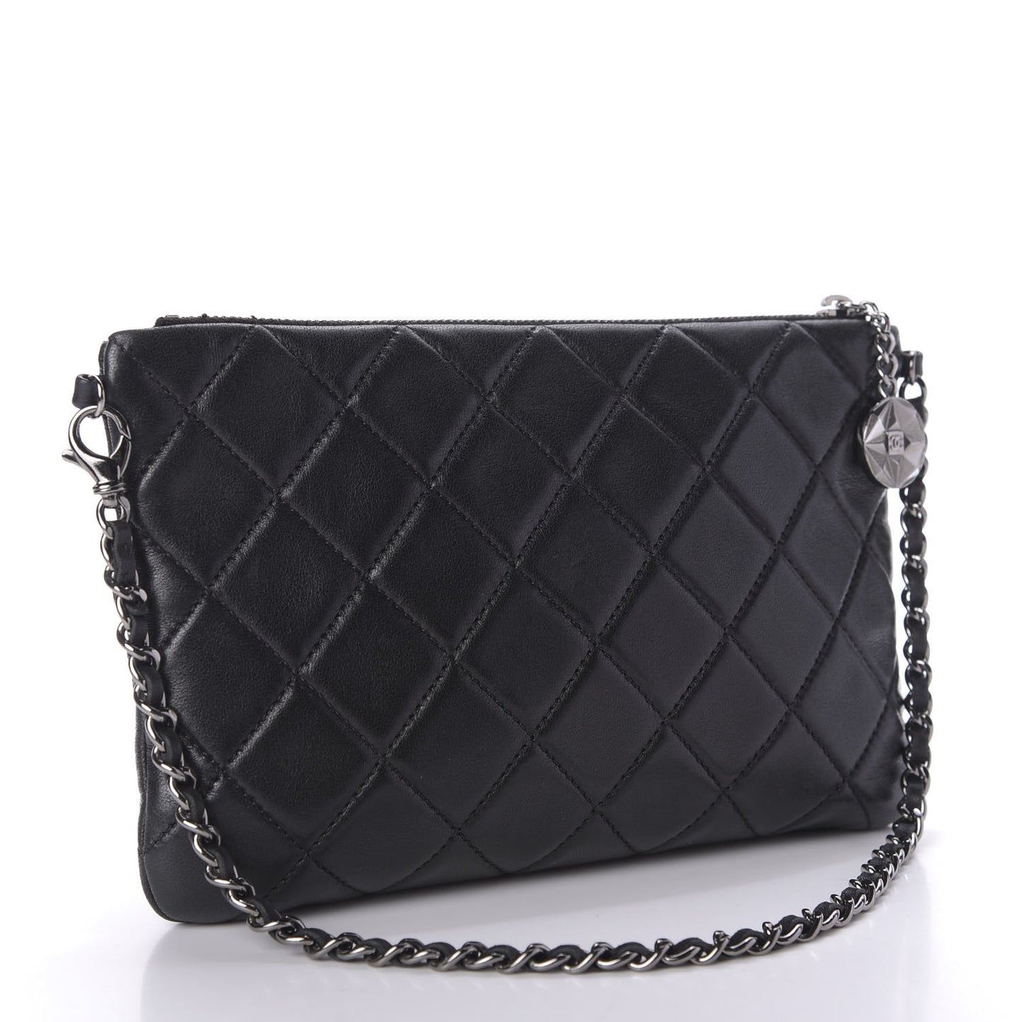 Lambskin Mineral Nights Wristlet Black