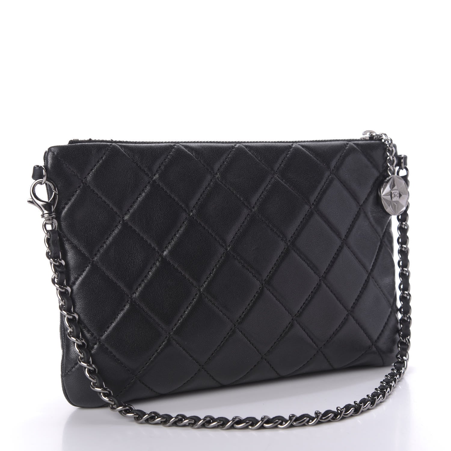 Chanel Lambskin Mineral Nights Wristlet Black 3 of 9