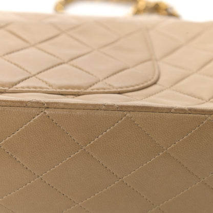 Chanel Lambskin Quilted Medium Double Flap Beige 19 of 23