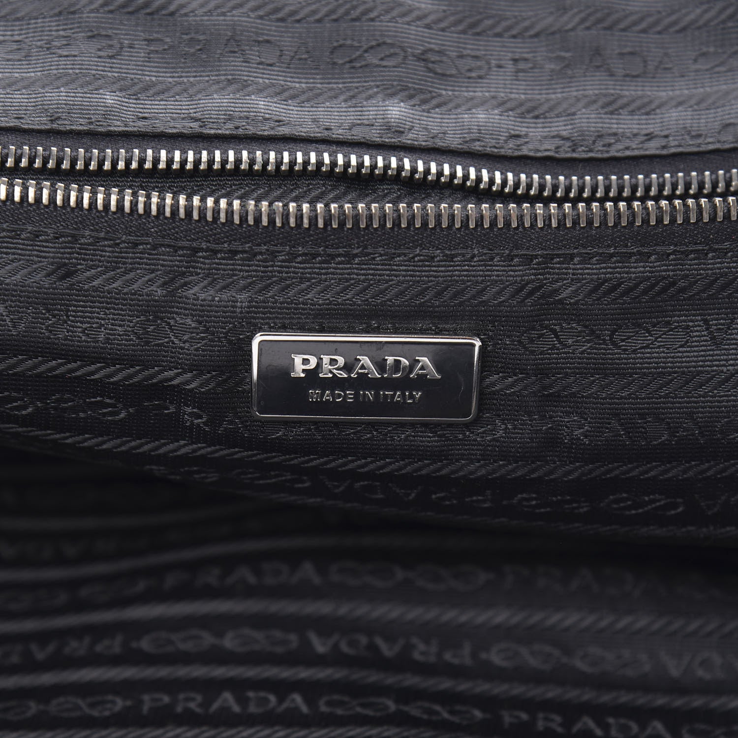 Prada Calfskin Crocodile Embossed Satchel Black 6 of 15
