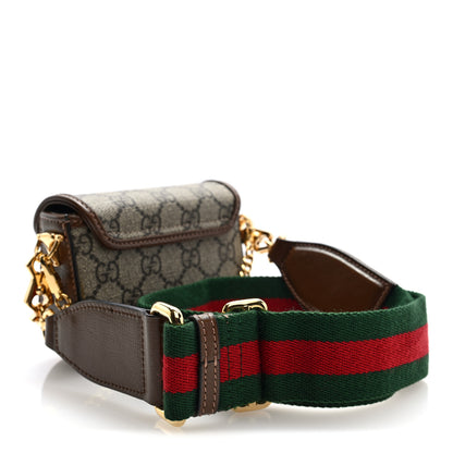 Gucci GG Supreme Monogram Azalea Calfskin Web Horsebit 1955 Wallet On Strap Beige Ebony Brown Sugar 3 of 10
