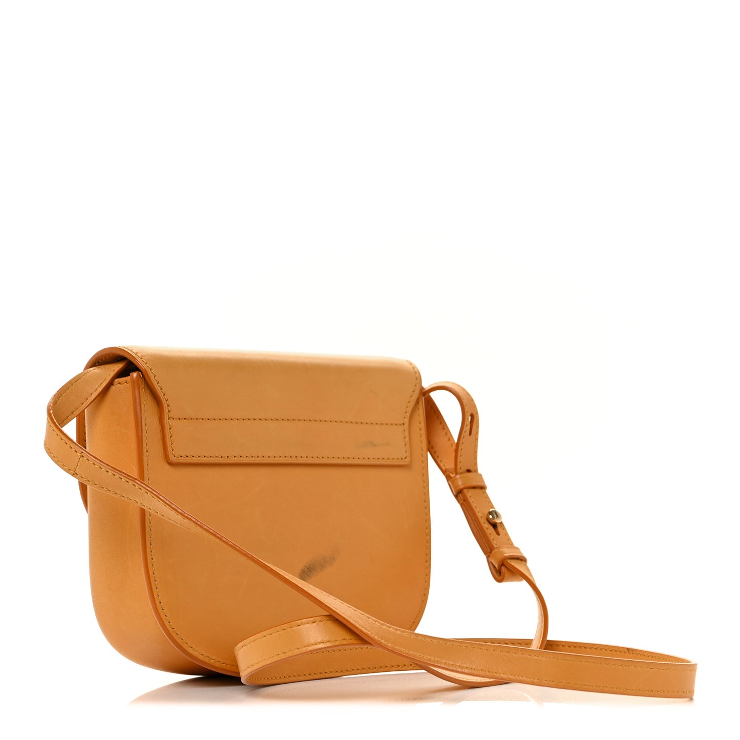 Smooth Vintage Calfskin Small Kaia Satchel Brown Gold