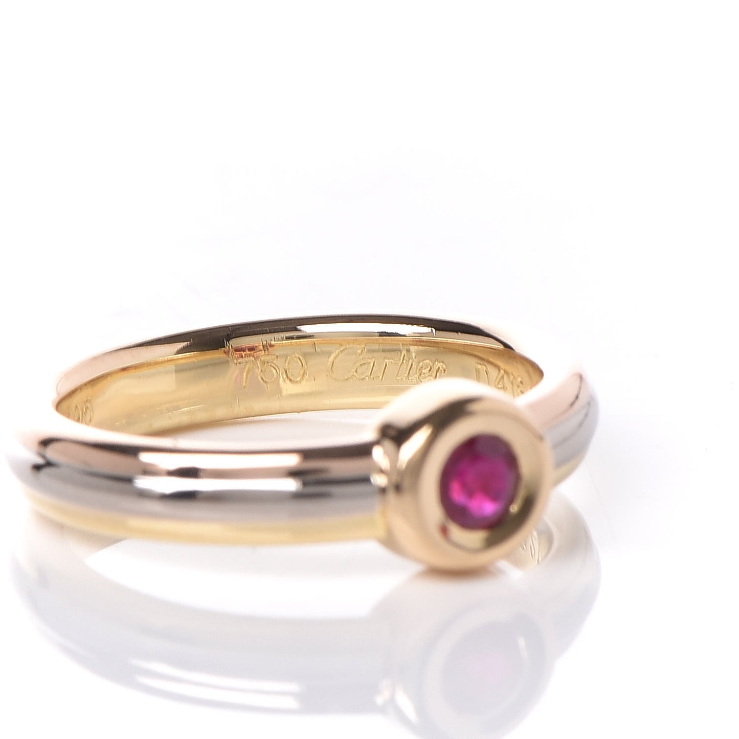 18K Pink Yellow White Gold Ruby Ring 49 4.75