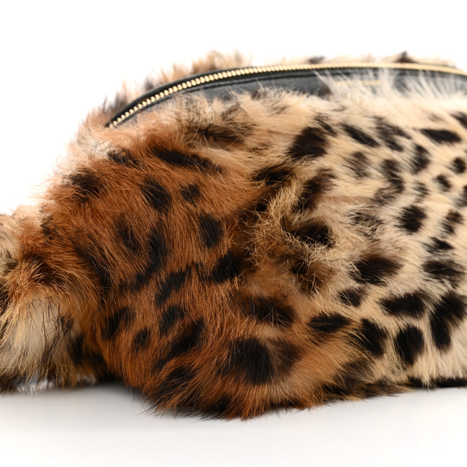 Saint Laurent Rabbit Fur Leopard Print Belt Bag Beige 9 of 13