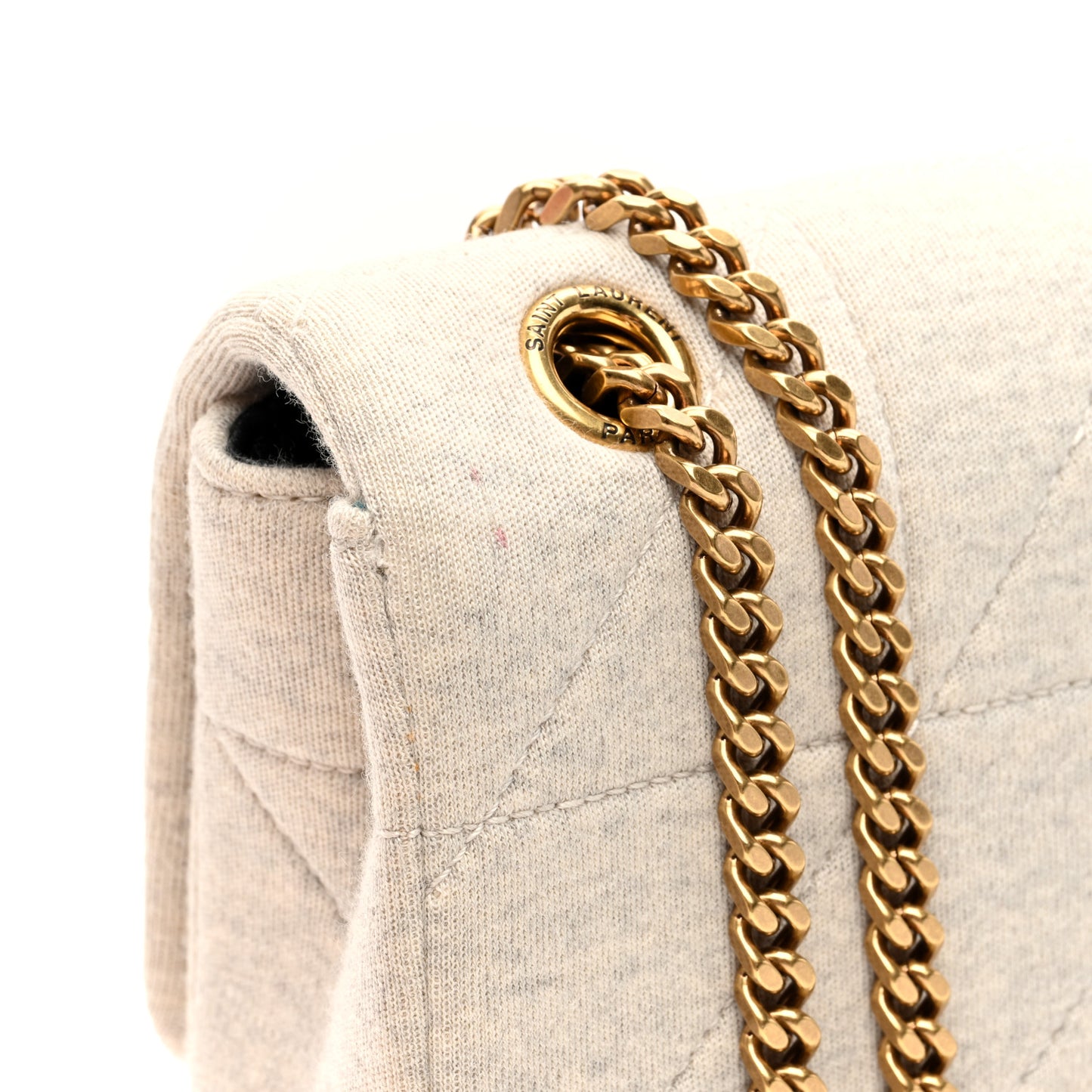 Jersey Wool Patchwork Monogram Medium Jamie Off White