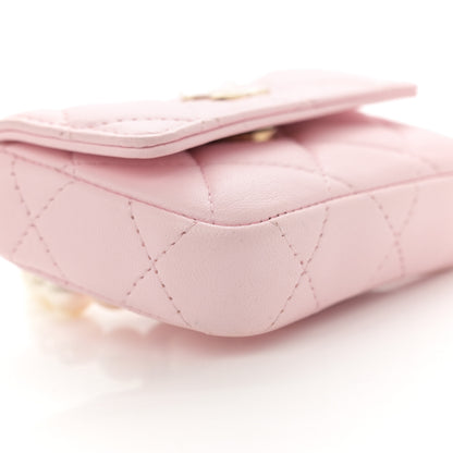 Chanel Lambskin Quilted Pearl Chain Belt Bag Light Pink 9 of 10
