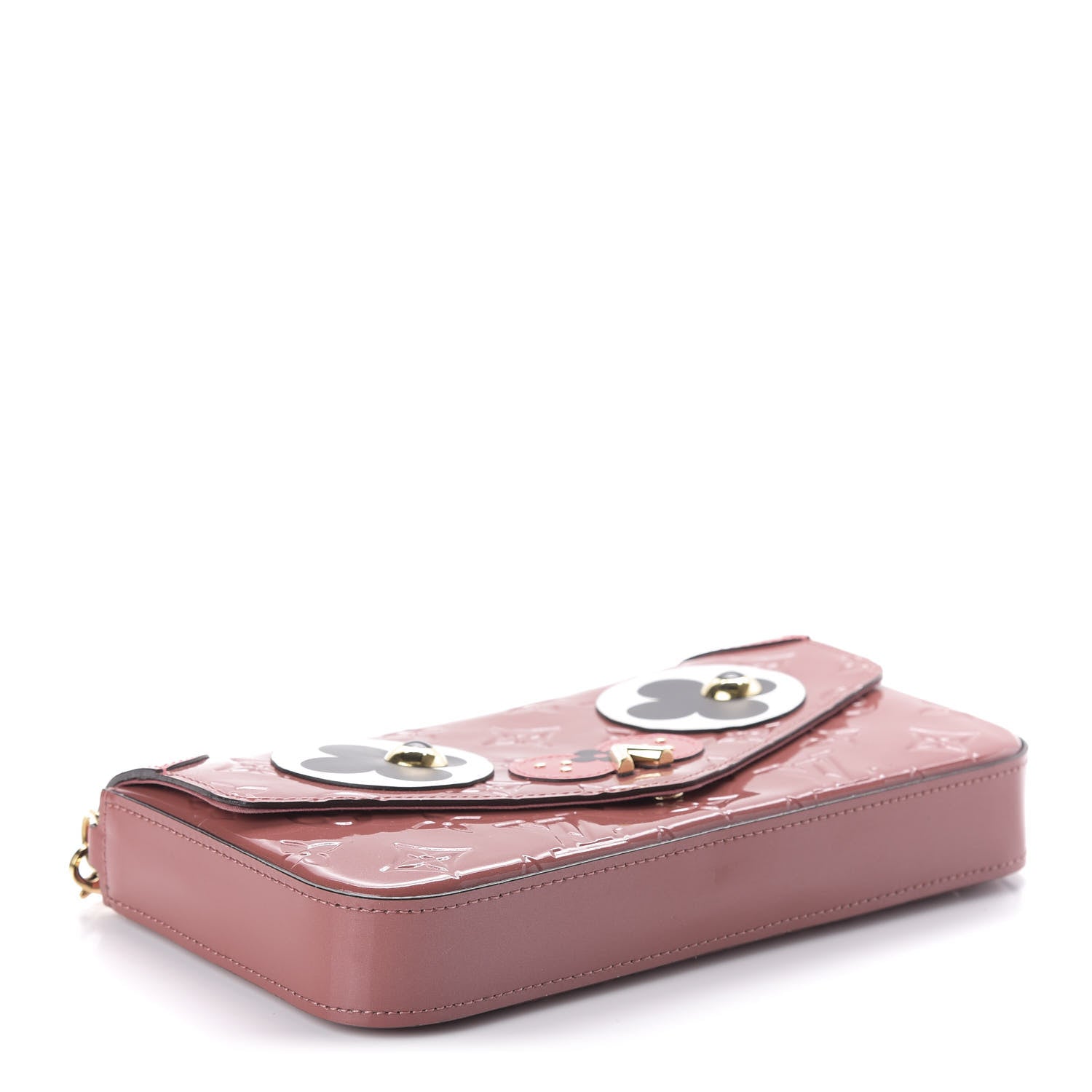 Louis Vuitton Vernis Valentine Dog Pochette Felicie Chain Wallet Pink 4 of 10