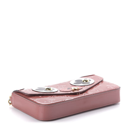 Louis Vuitton Vernis Valentine Dog Pochette Felicie Chain Wallet Pink 4 of 10
