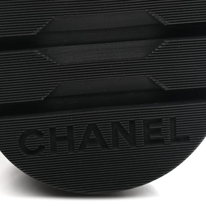 Chanel Shiny Calfskin Quilted Lace Up Combat Boots 36.5 Black 7 of 11