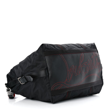 Christian Louboutin Nylon Calfskin Paris Loubcity Weekender Black Gunmetal 4 of 10