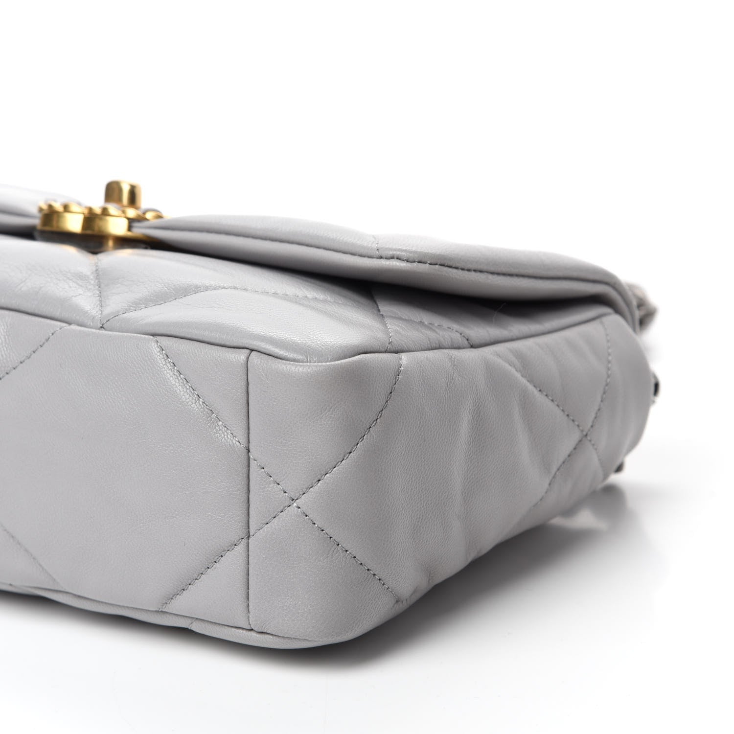 Chanel Goatskin Quilted Medium Chanel 19 Flap Grey 7 of 11