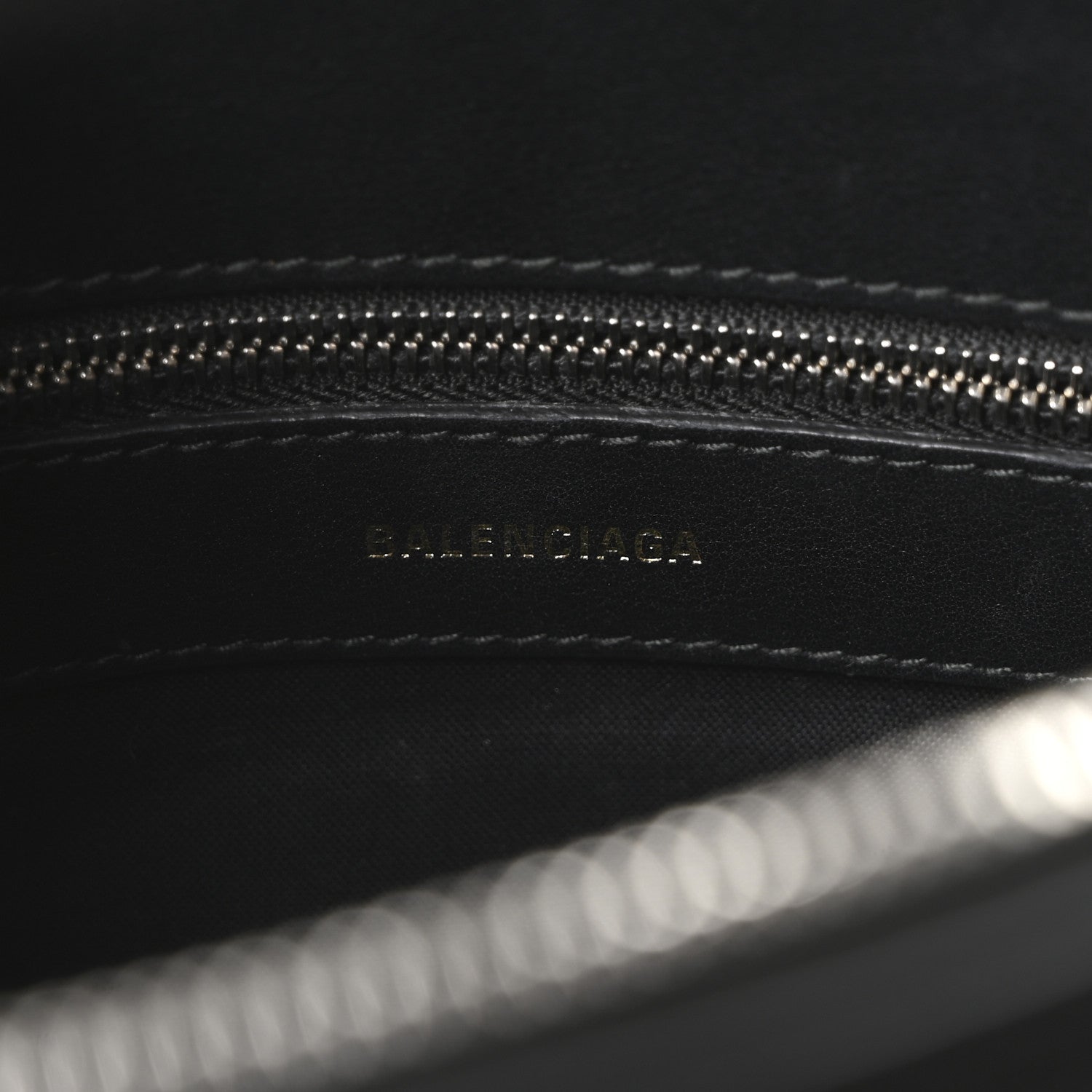 Balenciaga Calfskin Logo Print S Ville Top Handle Bag Black Multicolor 6 of 10