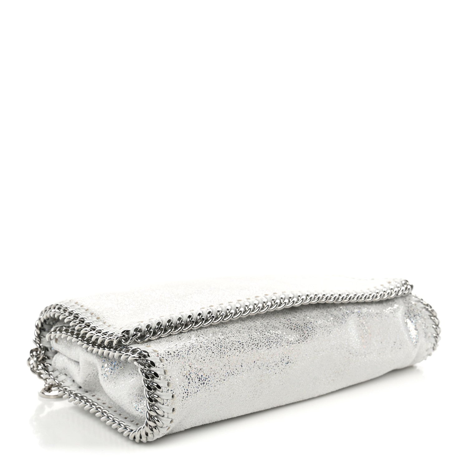 Stella McCartney Chamois Shiny Dotted Nappa Falabella Clutch with Chain Bag White 4 of 10