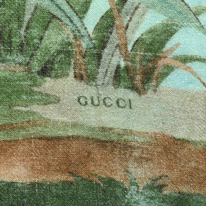 Gucci Modal Silk Monogram Tian Tree Of Life Print Shawl Green 2 of 17