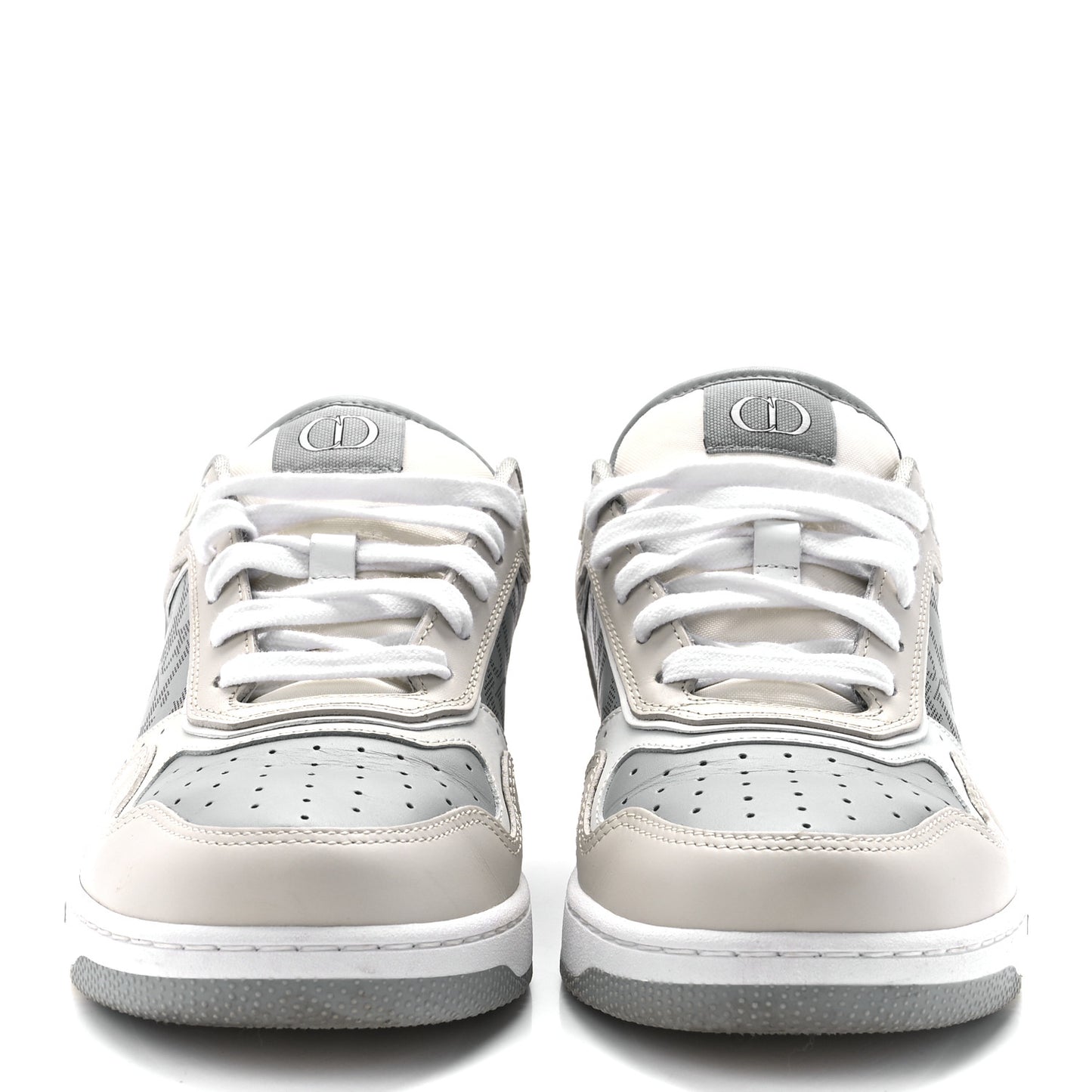 Smooth Calfskin Oblique Galaxy Perforated Mens B27 Low Top Sneakers 40 Beige Grey