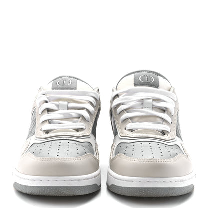 Christian Dior Smooth Calfskin Oblique Galaxy Perforated Mens B27 Low Top Sneakers 40 Beige Grey 2 of 9