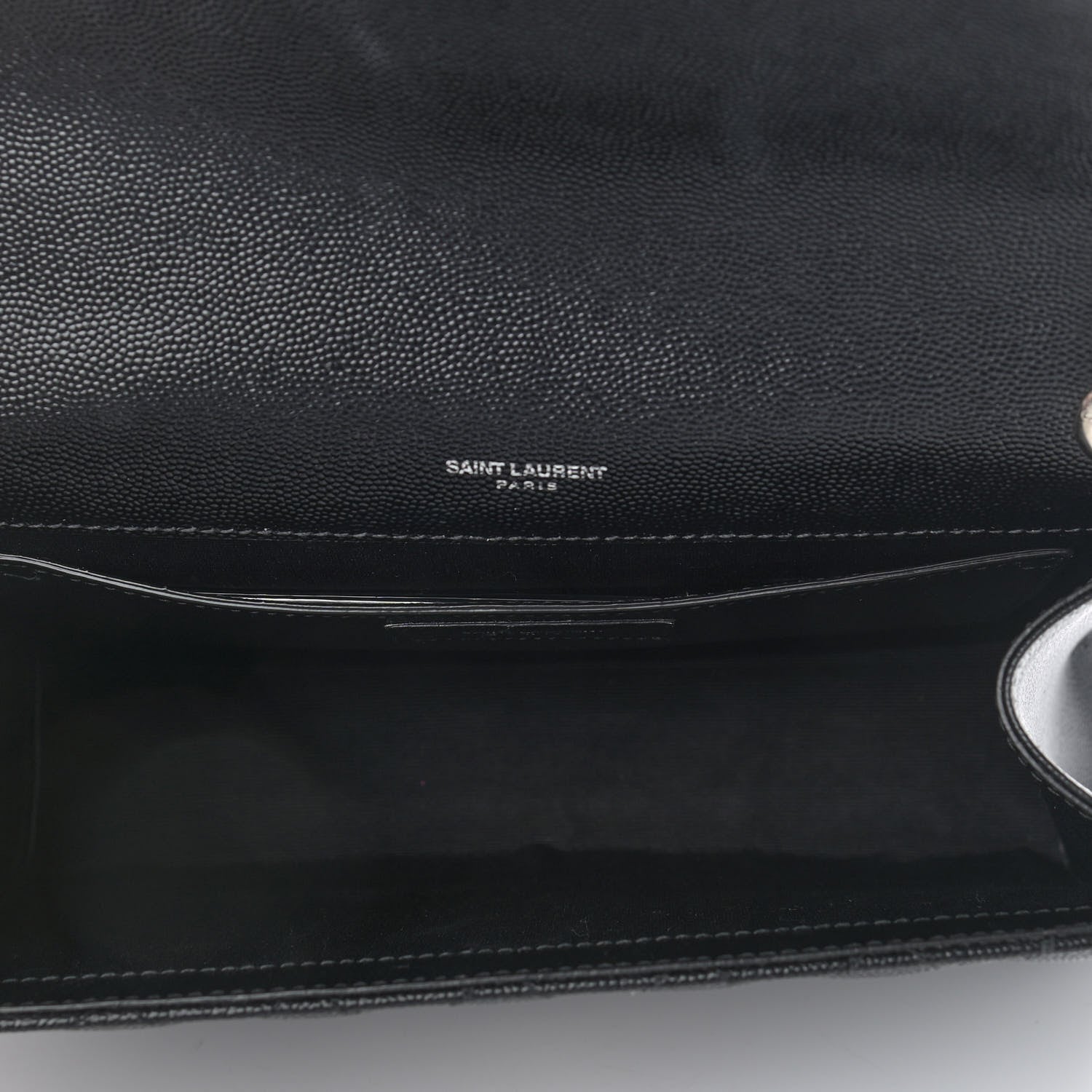 Saint Laurent Grain De Poudre Textured Mixed Matelasse Triquilt Medium Monogram Satchel Black 6 of 10