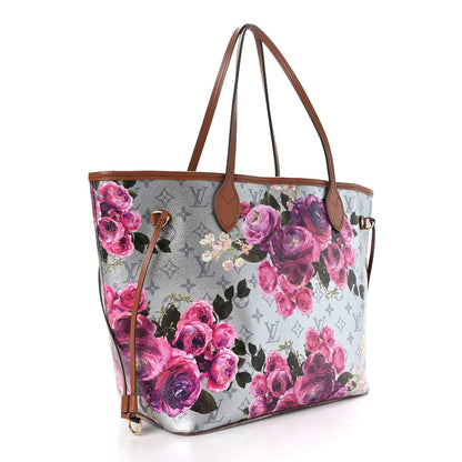 Louis Vuitton Metallic Monogram LV Garden Neverfull MM Silver 4 of 9