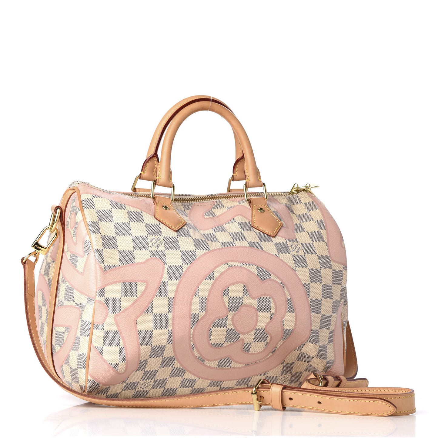 Damier Azur Tahitienne Speedy Bandouliere 30 Rose Ballerine