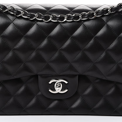 Chanel Lambskin Quilted Jumbo Double Flap Black 7 of 19