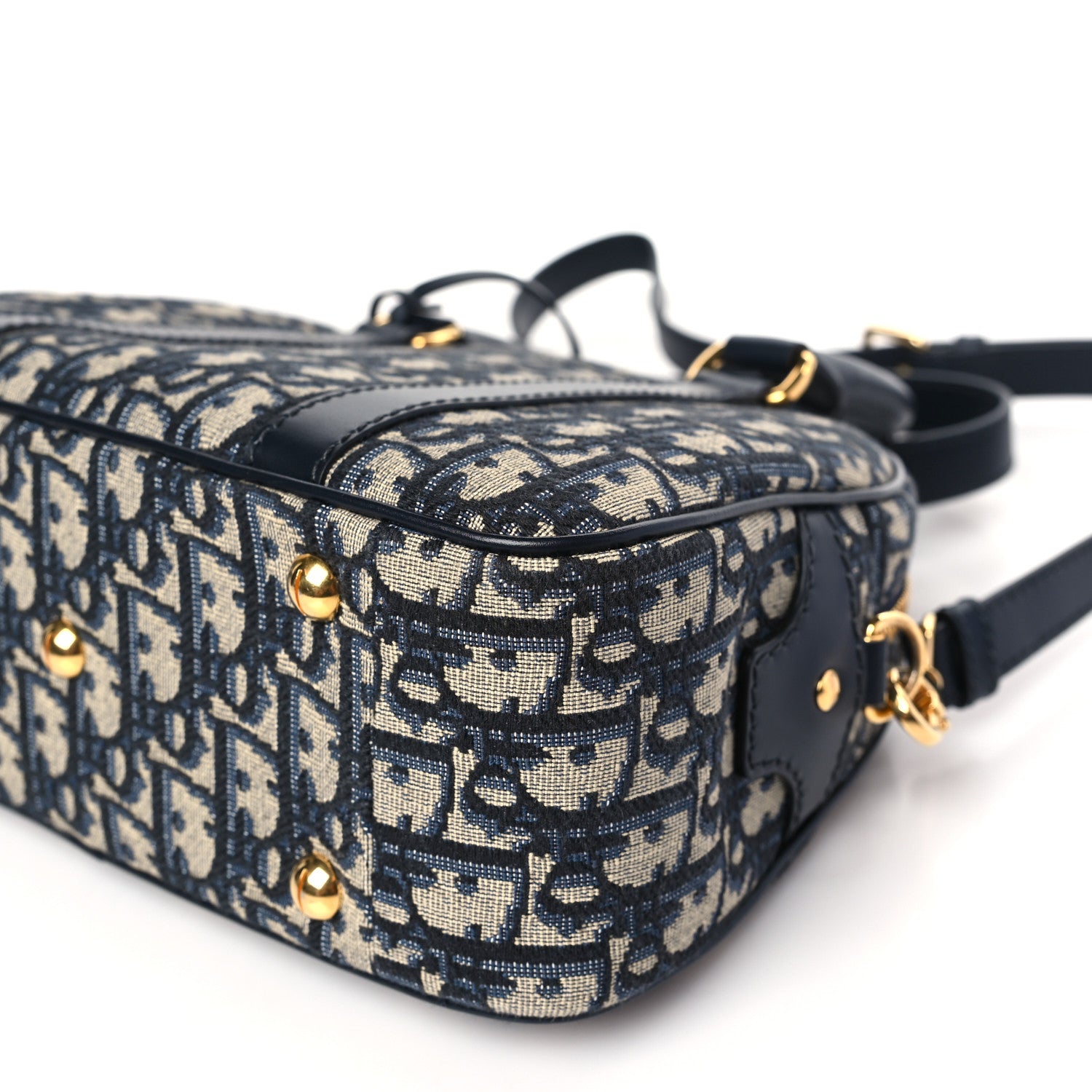 Christian Dior Oblique Medium D-Vibe Bowling Bag Blue 9 of 10