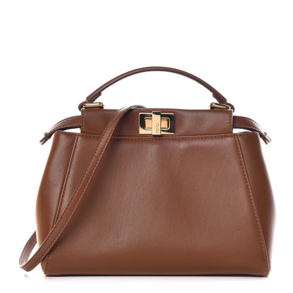 Fendi Nappa Mini Peekaboo Iconic Satchel Corteccia 1 of 13