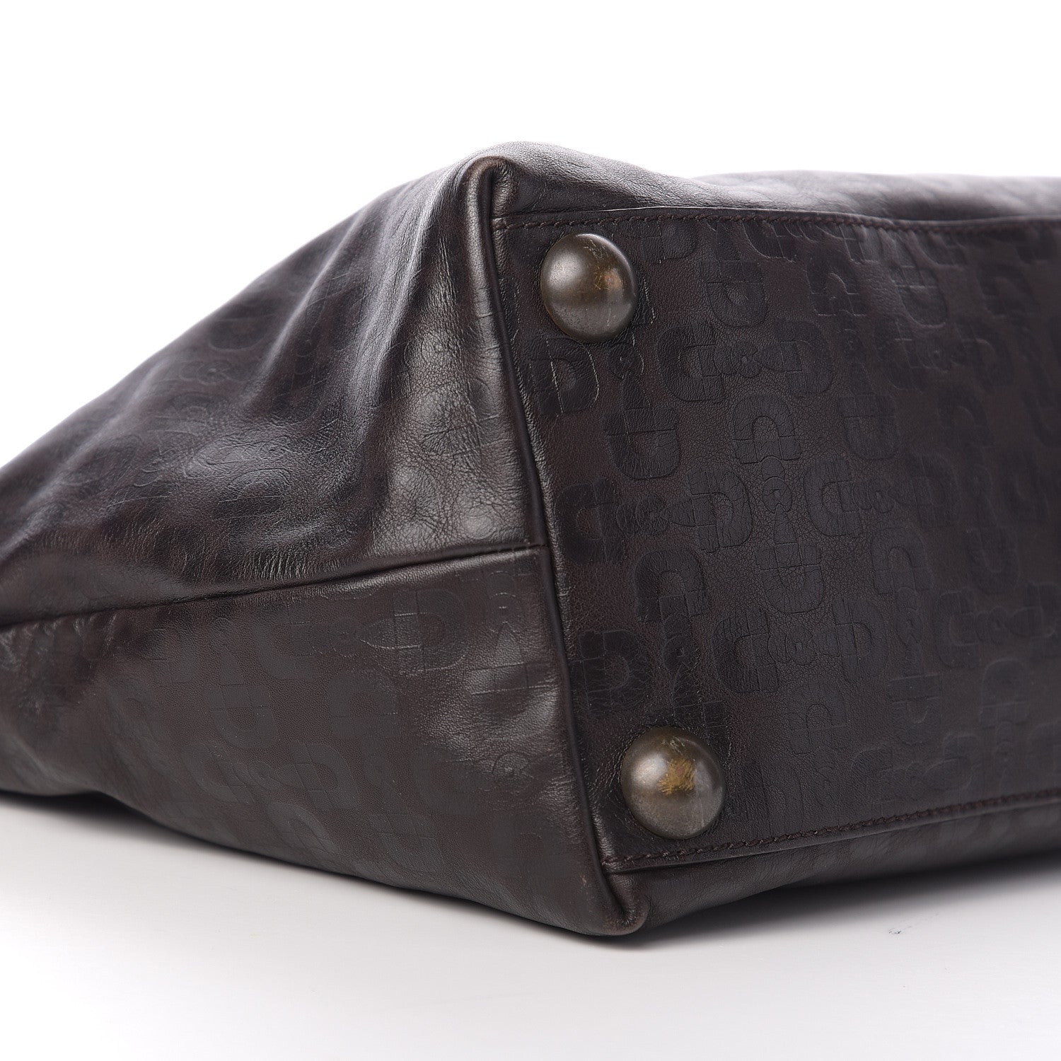 Gucci Calfskin Horsebit Embossed Medium Babouska Shopping Tote Dark Brown 9 of 10