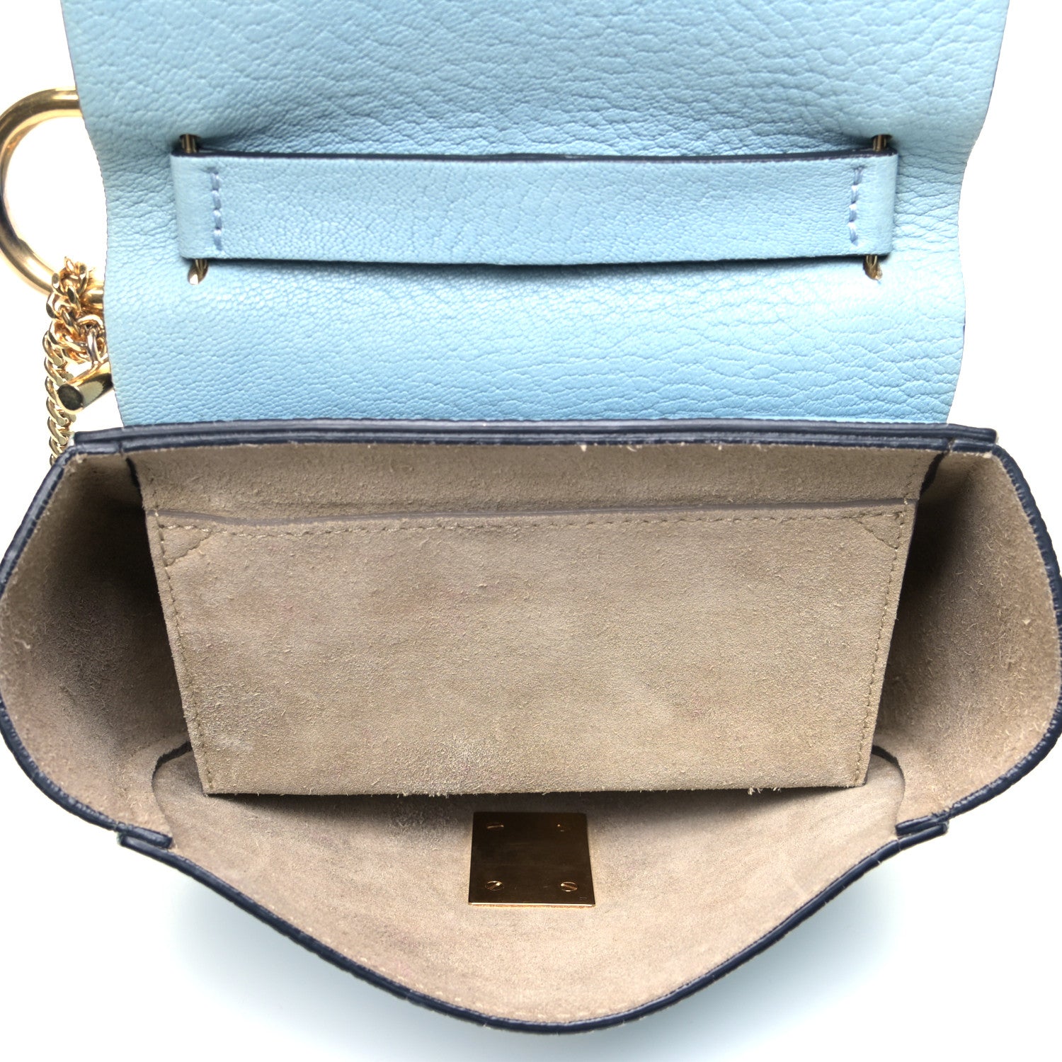 Chloe Grained Lambskin Mini Drew Shoulder Bag Cloudy Blue 4 of 5