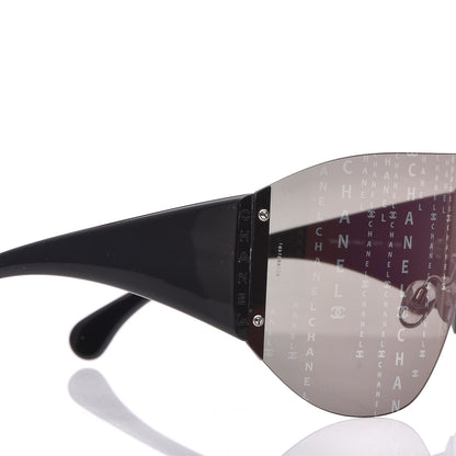 Chanel Acetate Shield Runway 71217 Sunglasses Black 7 of 9