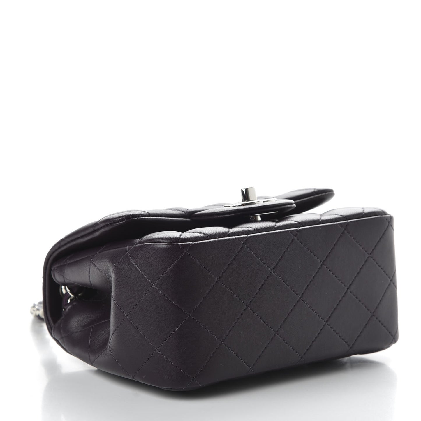 Lambskin Quilted Mini Square Flap Dark Purple