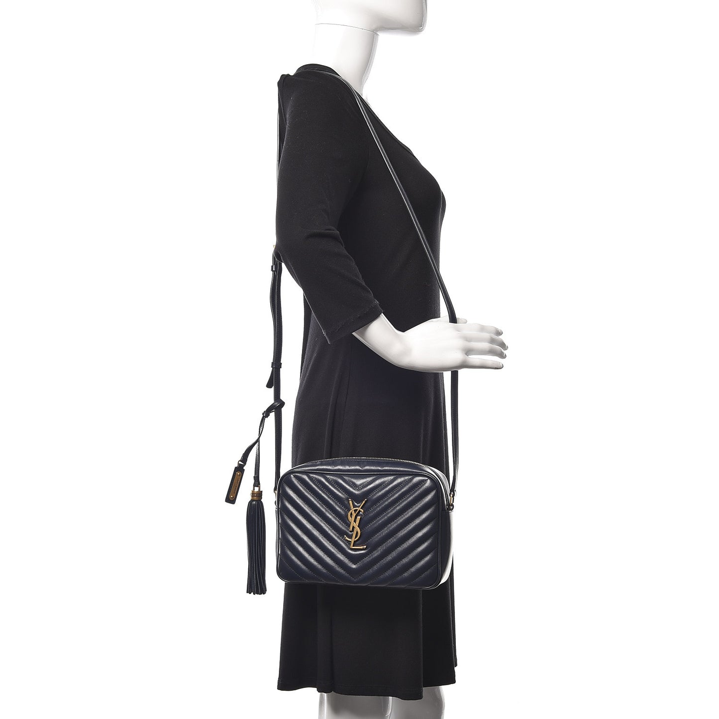 Calfskin Matelasse Monogram Lou Camera Bag Navy