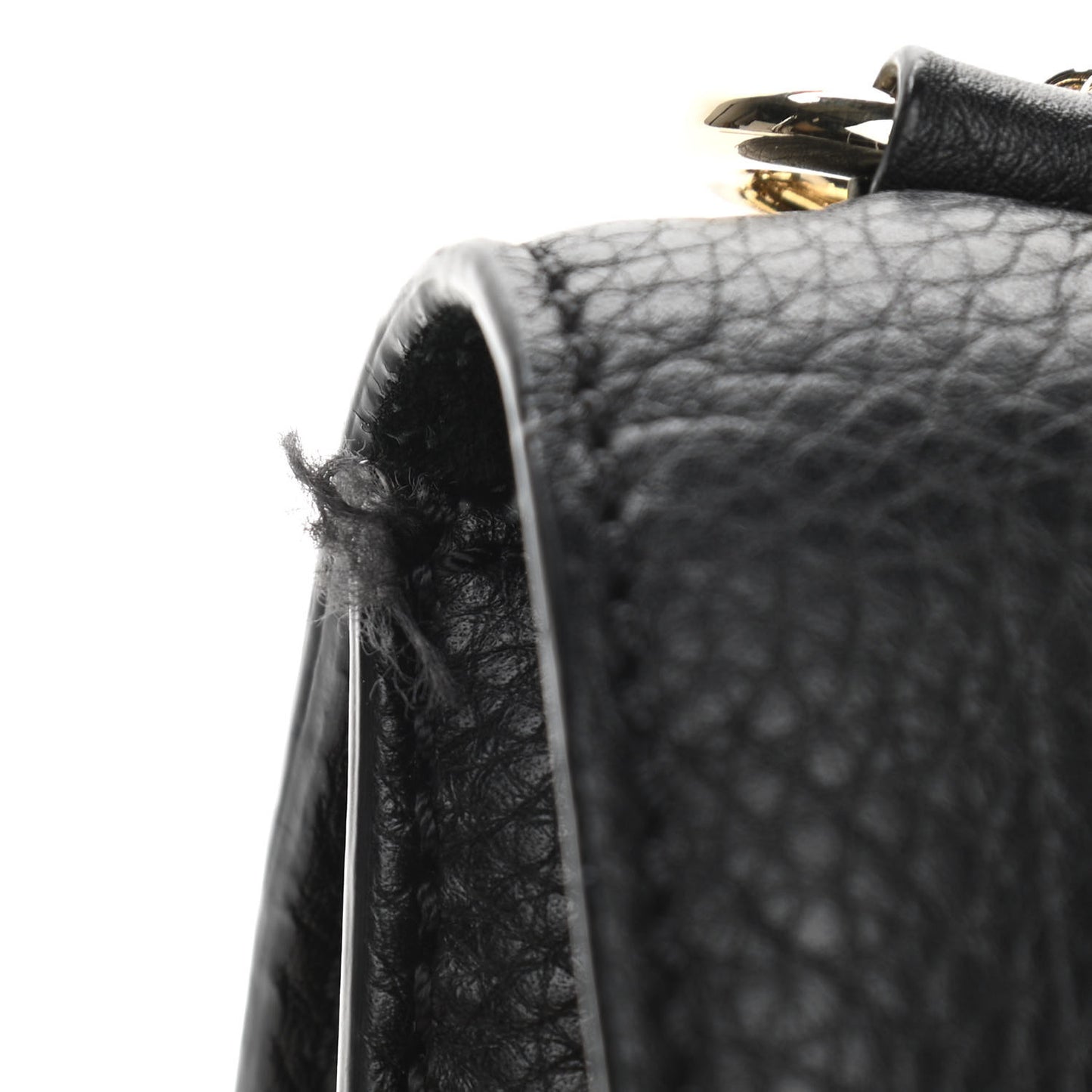Pebbled Calfskin Medium Glam Lock Rockstud Flap Black