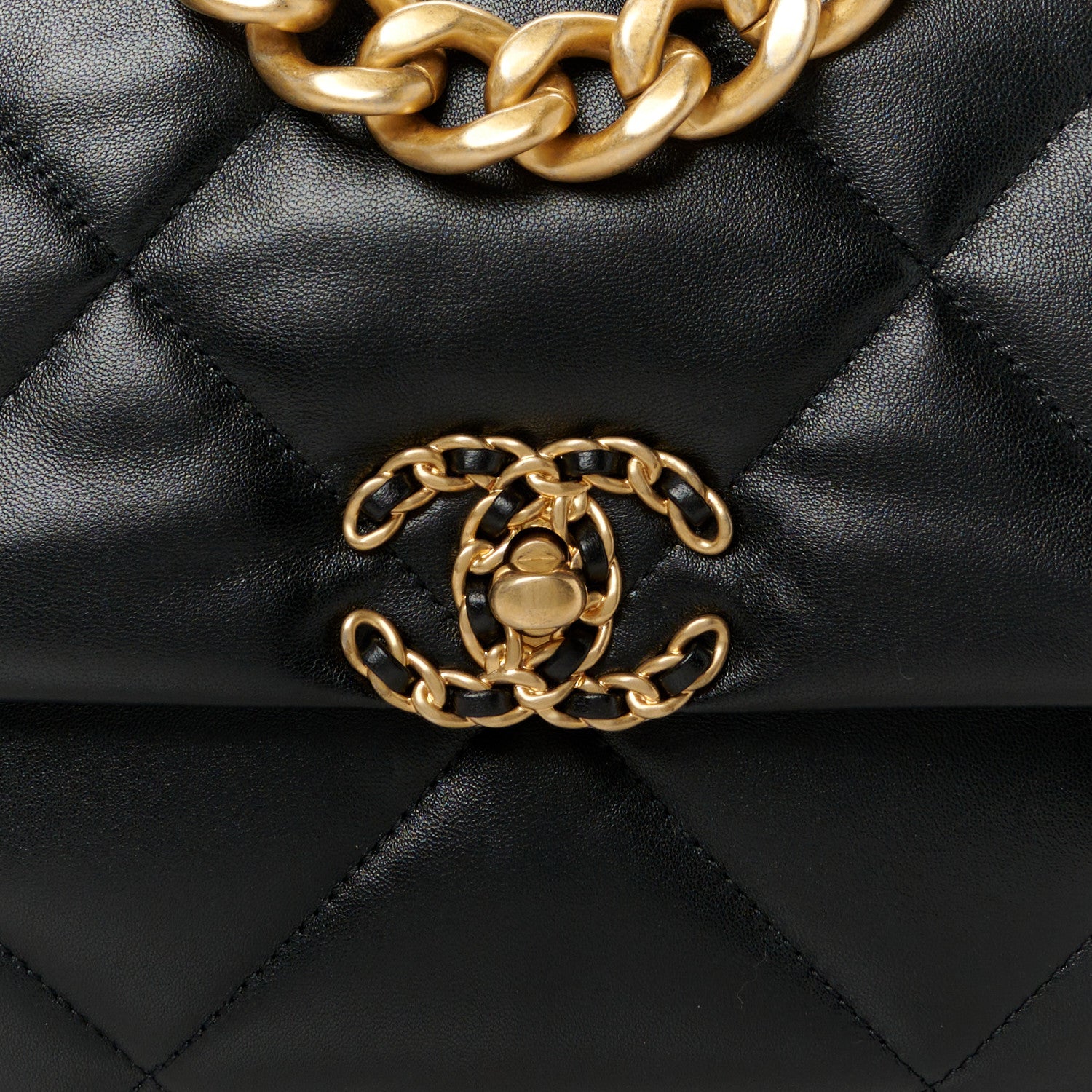 Chanel Lambskin Quilted Large Chanel 19 Flap Black 8 of 10