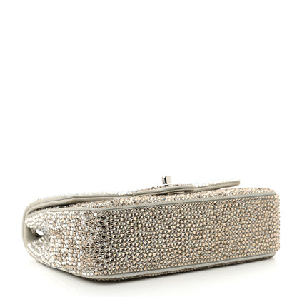 Chanel Suede Calfskin Crystal Mini Flap Grey 4 of 10