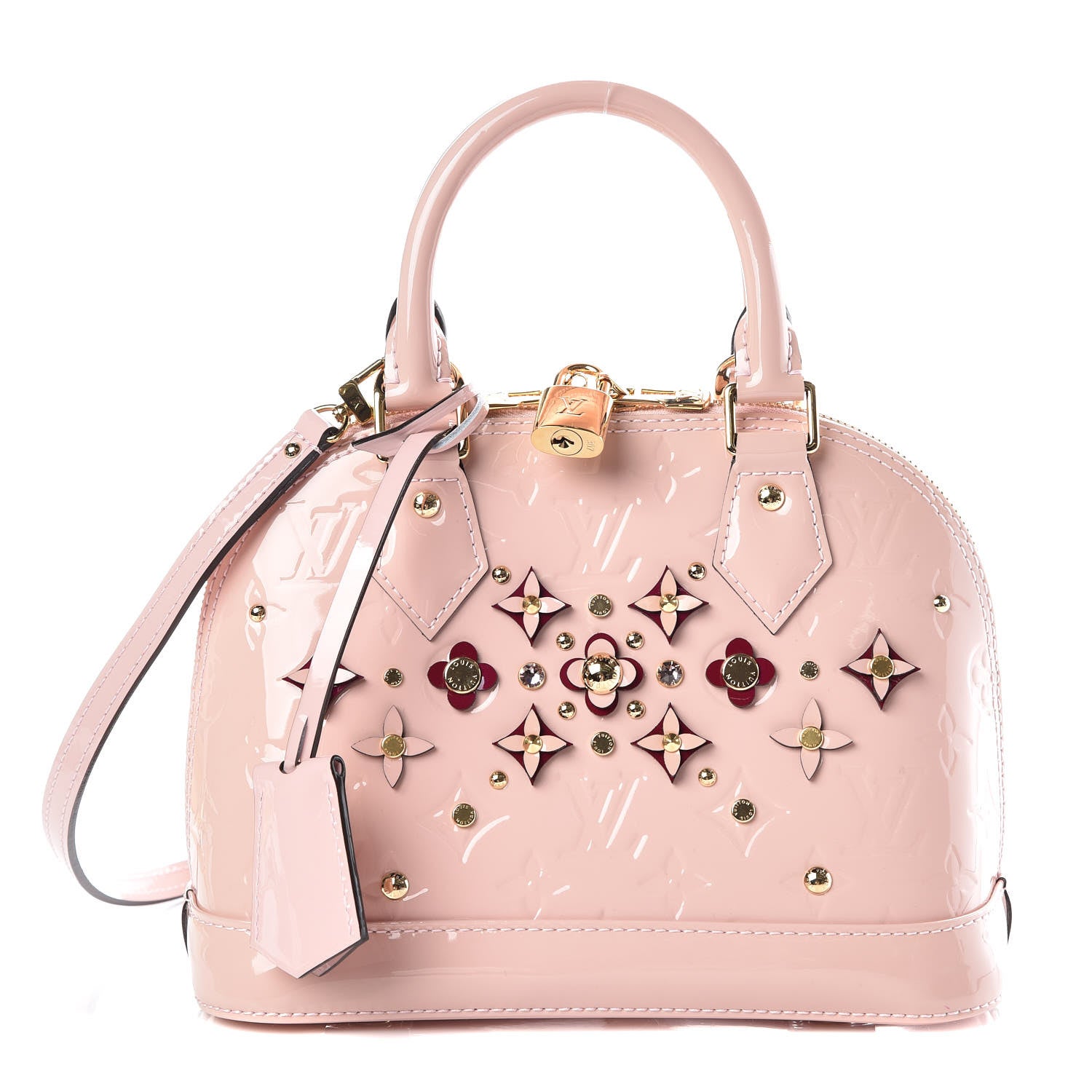 Louis Vuitton Vernis Flowers Alma BB Rose Ballerine 1 of 6