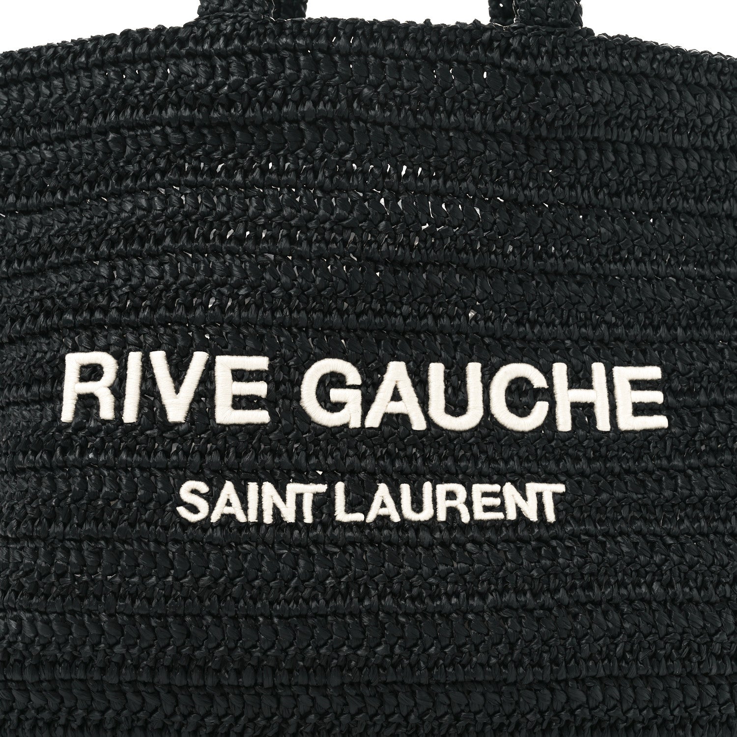 Saint Laurent Raffia Rive Gauche Tote Black 8 of 11