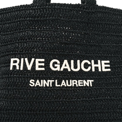 Saint Laurent Raffia Rive Gauche Tote Black 8 of 11