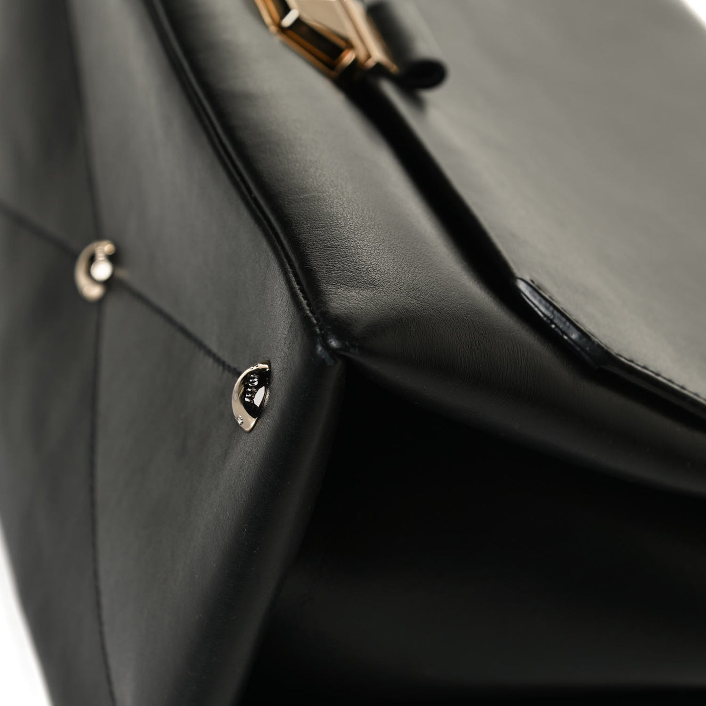 Soft Calfskin Top Handle Satchel Black