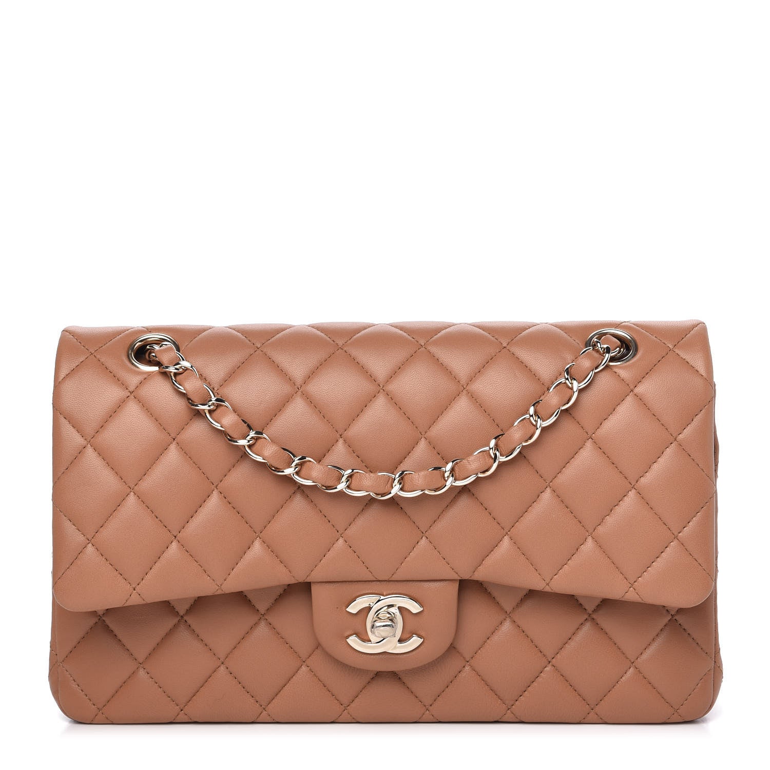 Chanel Lambskin Quilted Medium Double Flap Brown 1 of 10