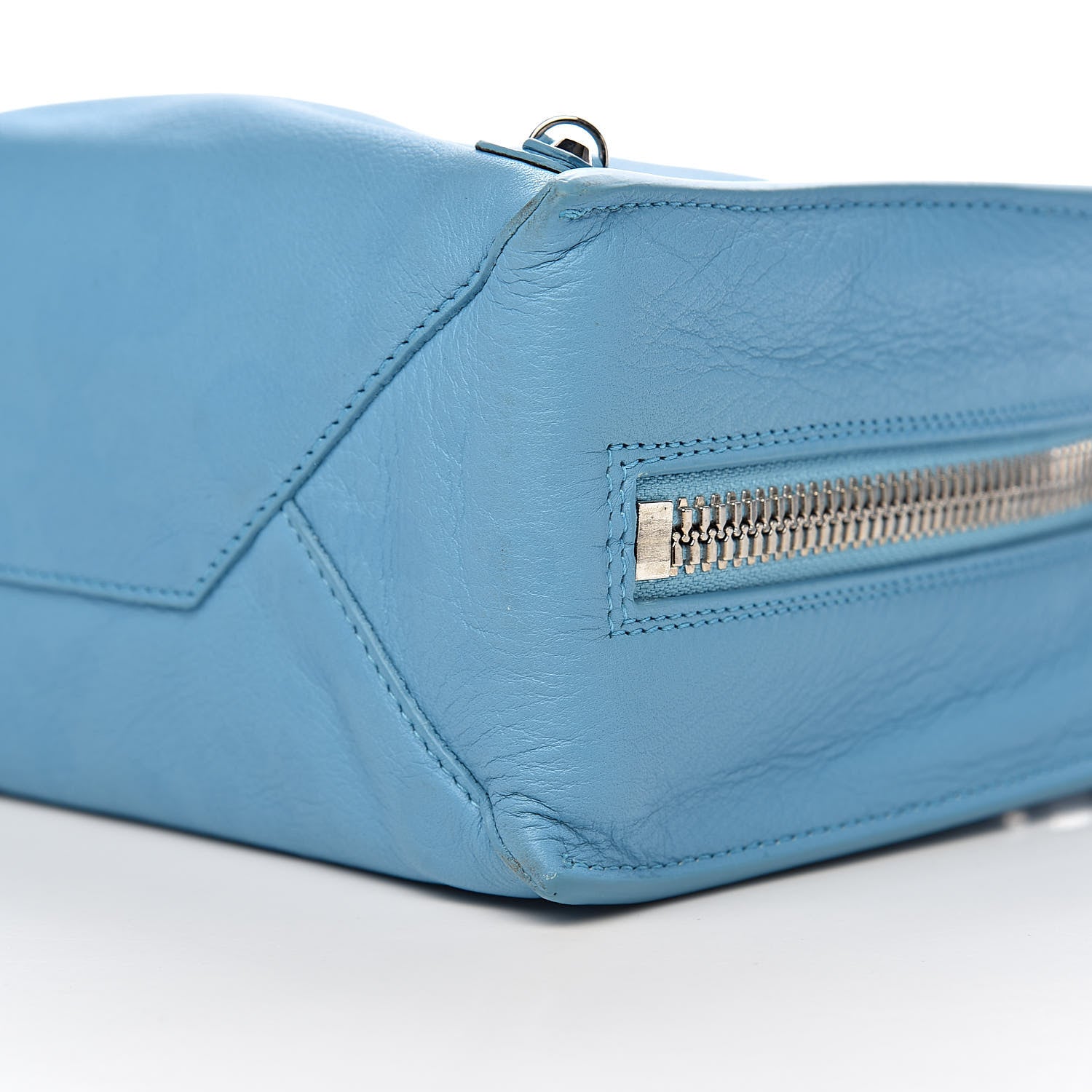 Balenciaga Supple Calfskin Papier Mini A4 Zip Around Tote Bleu Azur Clair 9 of 11