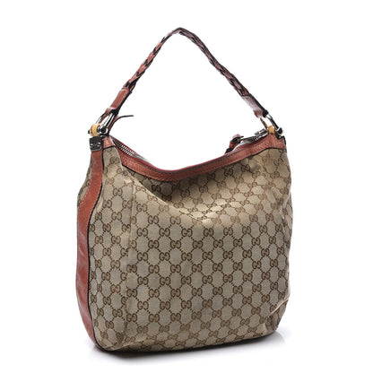 Gucci Monogram Medium Bamboo Bar Hobo Coral 2 of 12