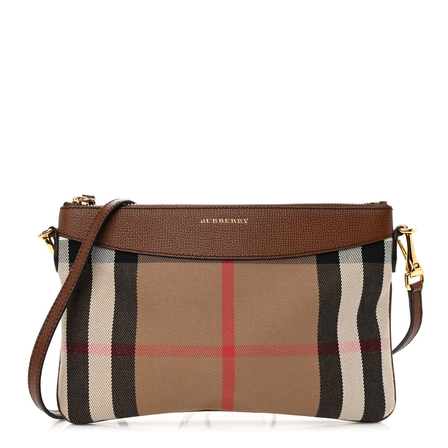 House Check Derby Peyton Crossbody Clutch Bag Tan