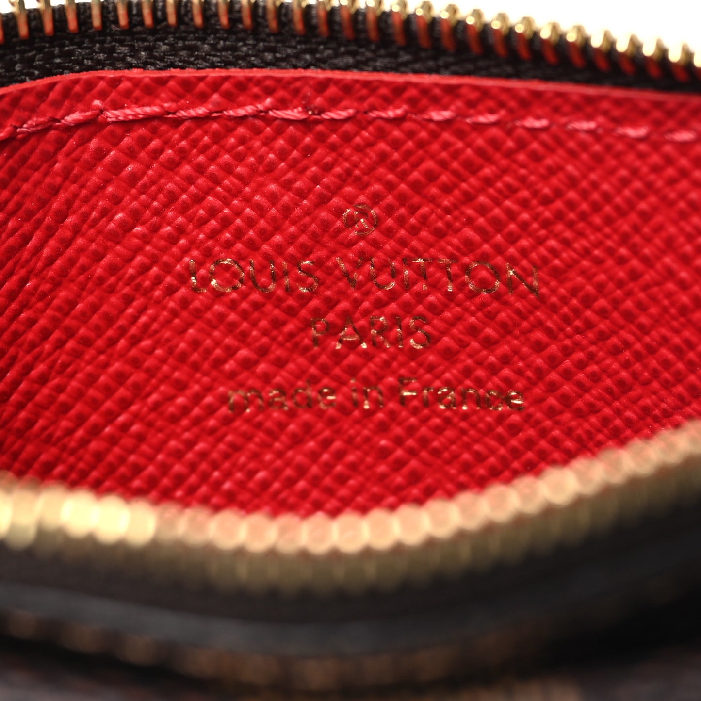 Damier Ebene Recto Verso Card Holder Red