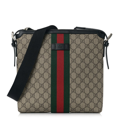 Gucci GG Supreme Monogram Web Messenger Bag Black 1 of 8