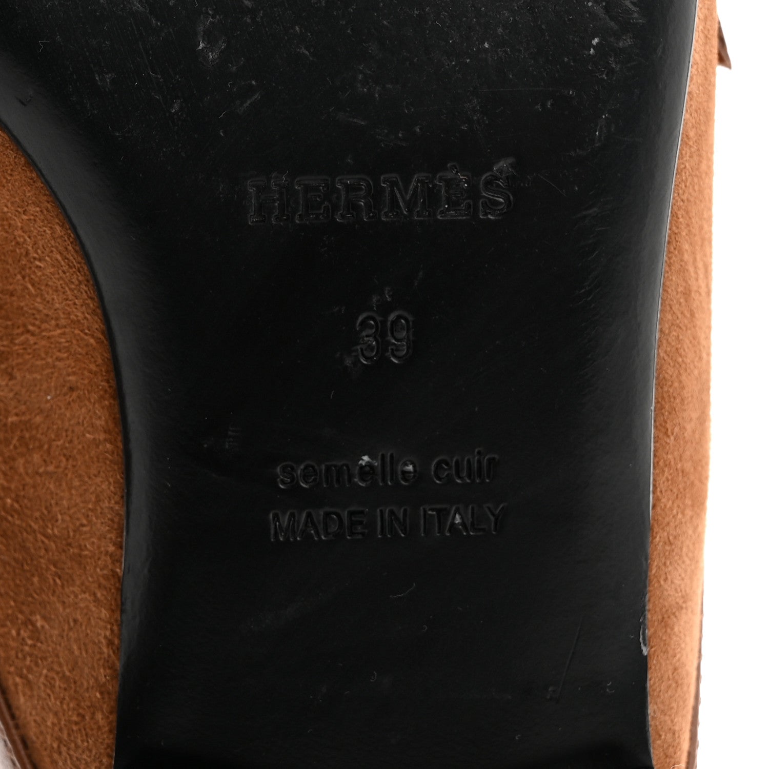 Hermes Suede Goatskin Groupie Mules 39 Brun Amourette 8 of 14