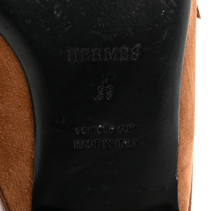 Hermes Suede Goatskin Groupie Mules 39 Brun Amourette 8 of 14