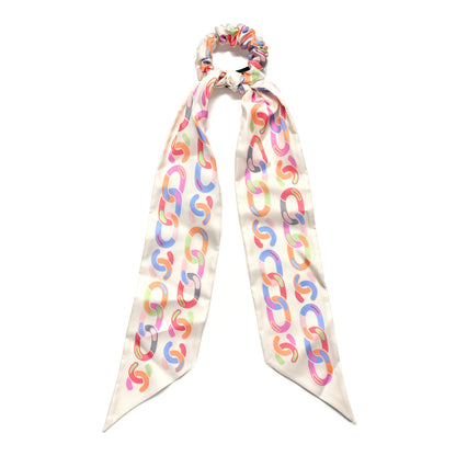 Chanel Silk CC Twilly Hair Tie White Multicolor 1 of 4