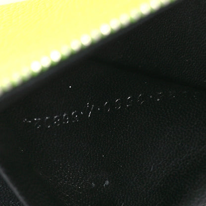 Balenciaga Calfskin Logo Zip Pouch Acid Green Black 9 of 13
