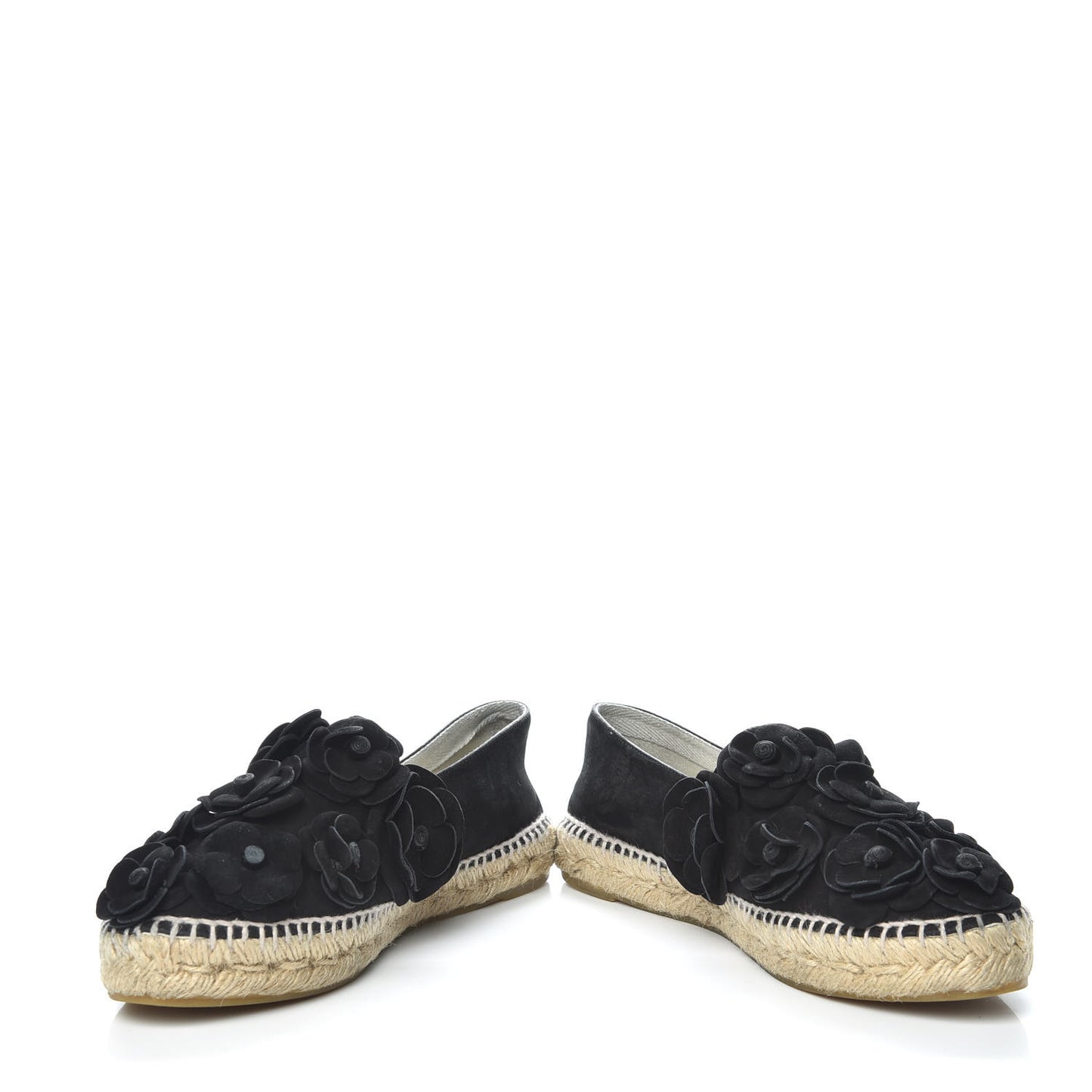 Suede Camellia CC Espadrilles 39 Black