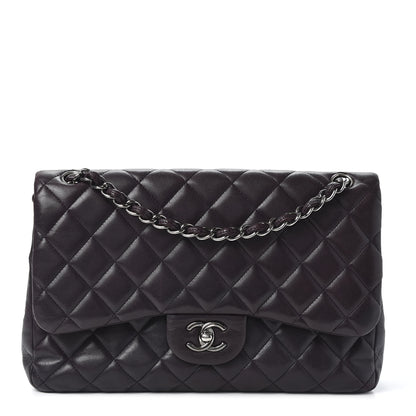 Chanel Lambskin Quilted Jumbo Double Flap Purple 1 of 9